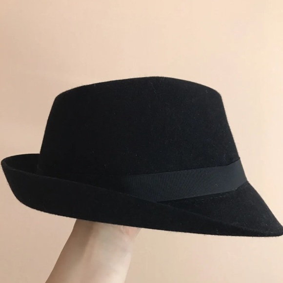 Womens Felt Fedora Black Hat Wool 100% - Picture 7 of 8